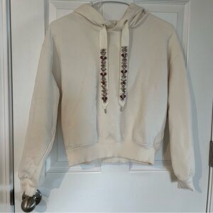 EXPRESS BEDAZZLED CROP HOODIE